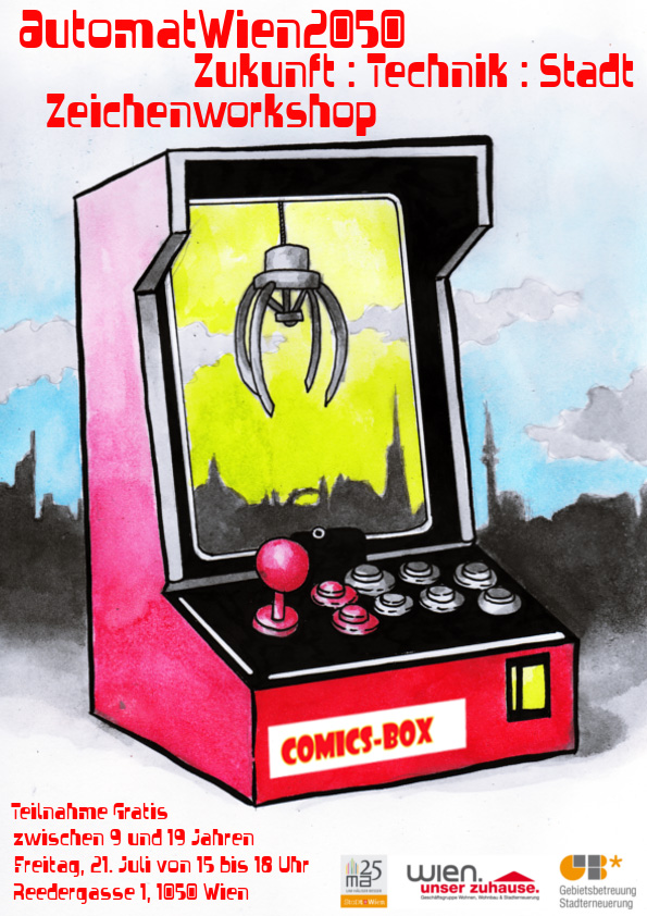Technik, Stadt und Zukunft, AUTOMAT WIEN 2050. Zeichenworkshop bei der COMICS-BOX