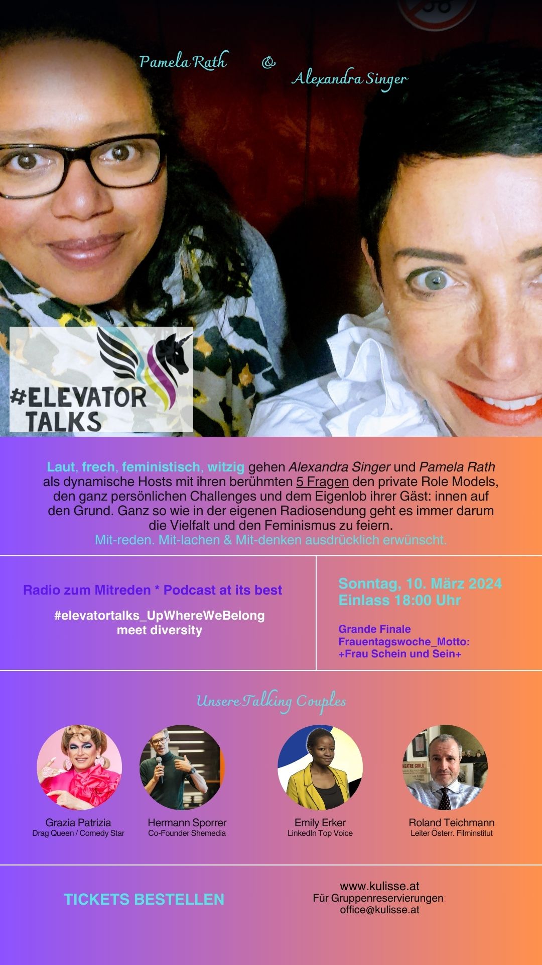 #elevatortalks_UpWhereWeBelong LIVE in der Kulisse Wien