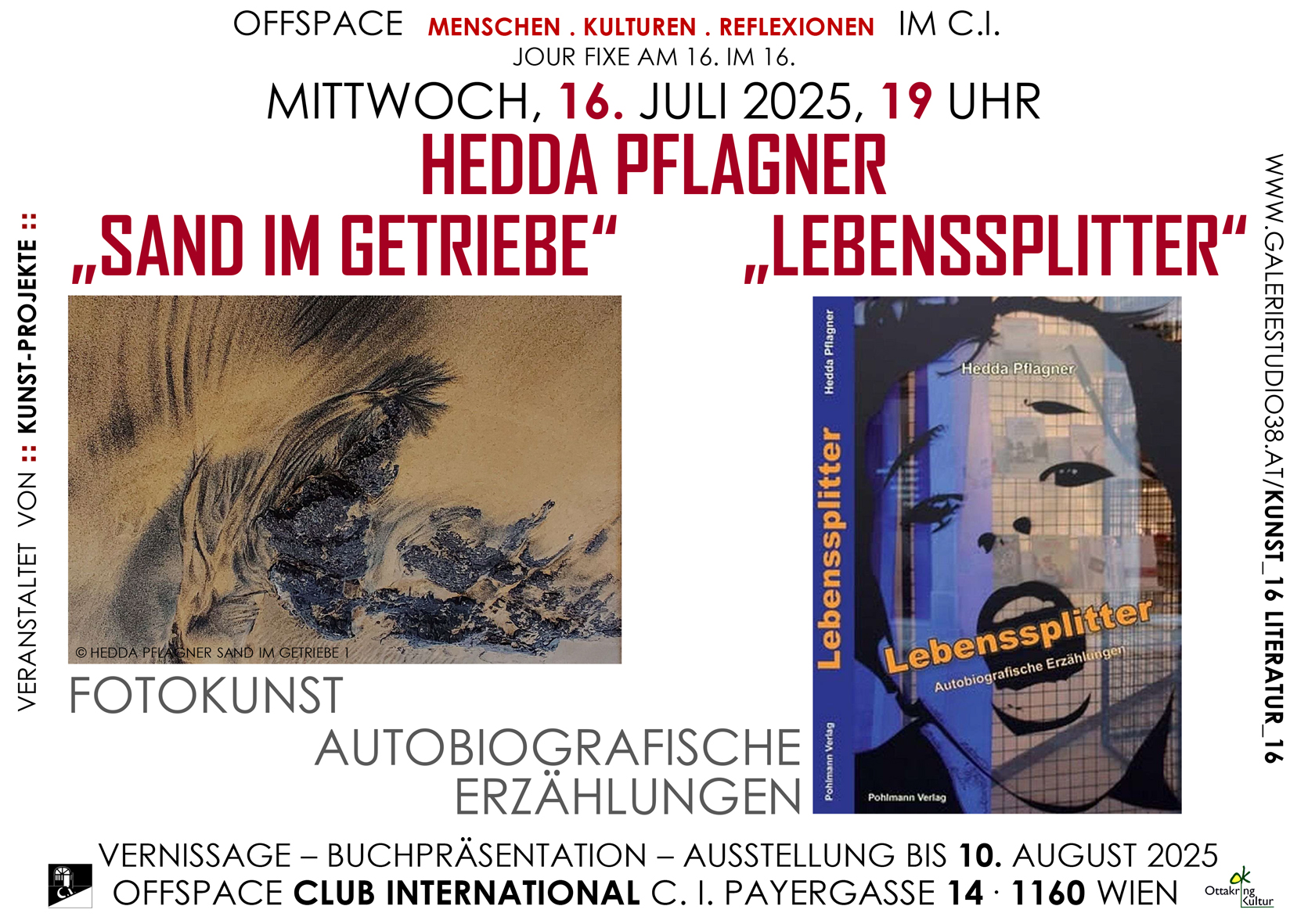 Abstrakte Fotografien und autobiografische Erzählungen von Hedda Pflagner!