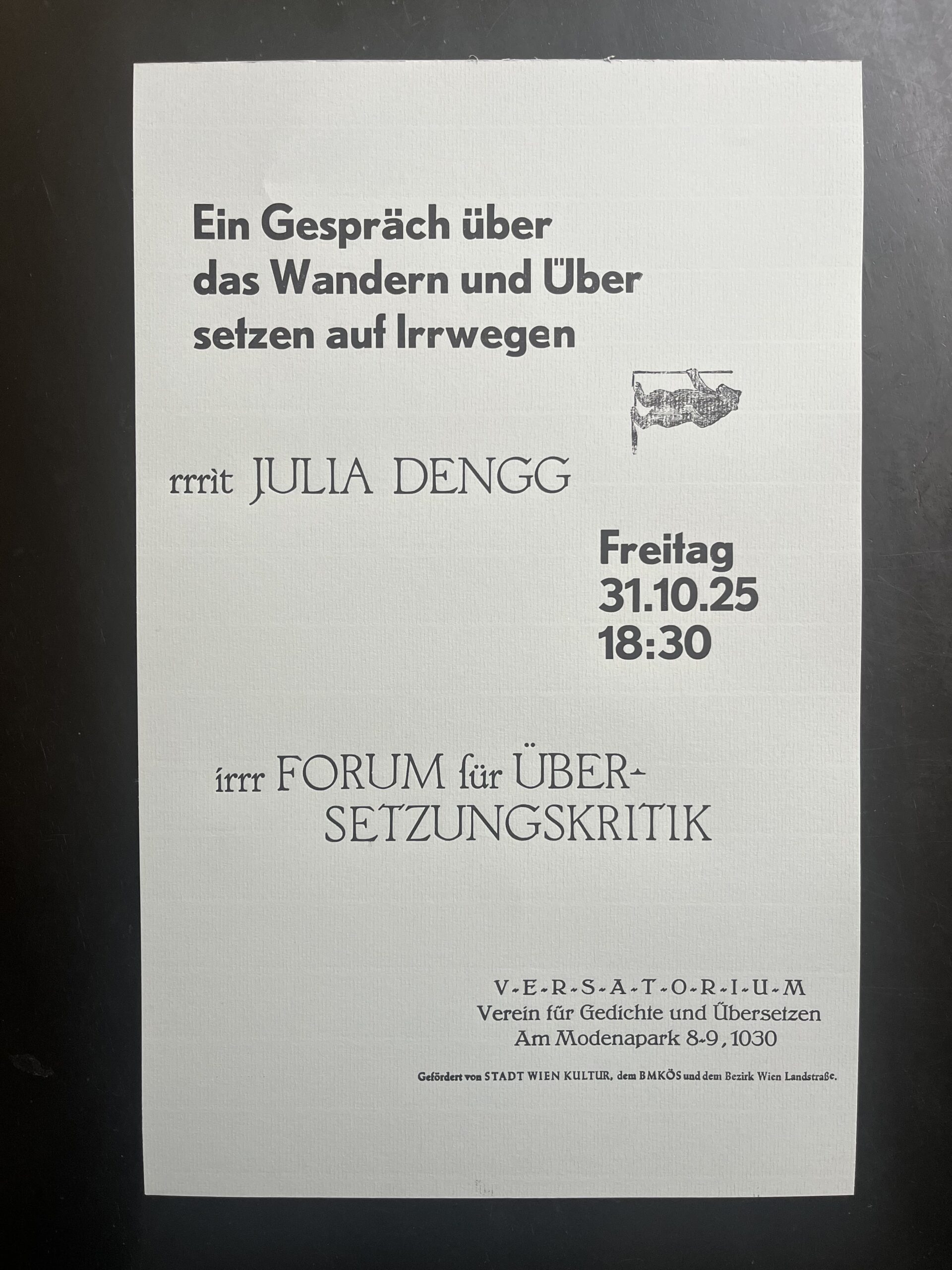 Forum für Übersetzungskritik – Ein Gespräch über das Wandern und Übersetzen auf Irrwegen